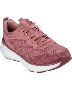 Skechers Edgeride Power Flow Textile Dark Mauve Trainers - Red