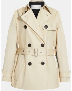 COACH Water-Resistant Short Trench Coat - White