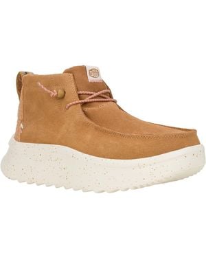 HEYDUDE Wendy Peak Hi Suede Chestnut Boots - Brown