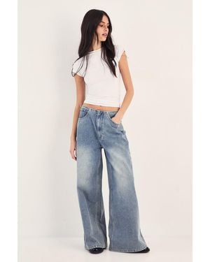 Nasty Gal Baggy Low Waist Jeans - Blue