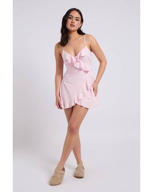 Urban Bliss Petite Cami Woven Tea Dress With Lining - Red