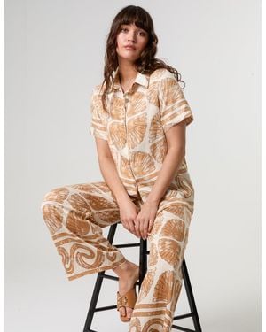 Blue Vanilla Seashell Top And Trouser Set - Natural