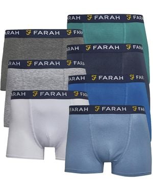 Farah 7 Pack Cotton Breathable Boxers Underwear - Blue