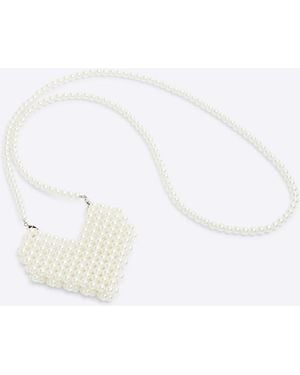 River Island Crossbody Bag Pearl Heart Mini - White