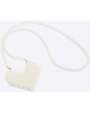 River Island Crossbody Bag Pearl Heart Mini - White