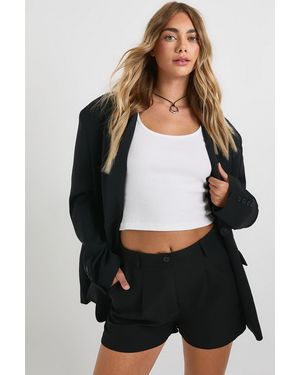 Boohoo Woven Pleated Short - Black