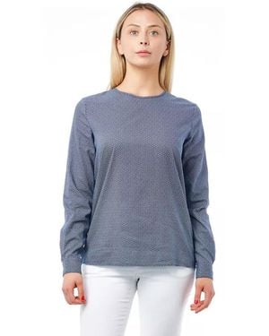 Bagutta Long Sleeve Blouse Allover Print - Blue