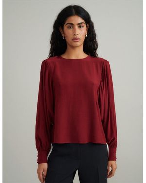 Nobody's Child Nobodys Regular Fit Crew Neck Long Sleeve Blouse - Red