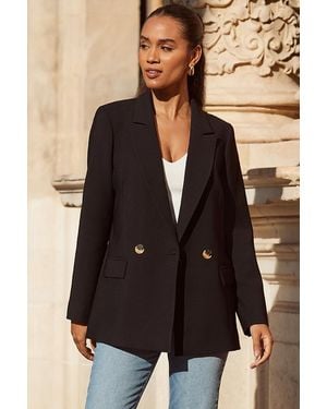 Sosandar Double Breasted Blazer - Black
