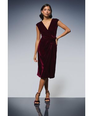 Wallis Occasion Velvet Twist Pencil Dress - Blue