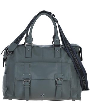 Brampton London 'Rodeo' Real Leather Weekender Bag - Blue