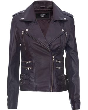 Infinity Leather Brando Biker Jacket-Loddon - Blue