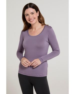 Mountain Warehouse 'Keep The Heat' Round Neck Top Quick Dry Long Sleeve Tee - Purple