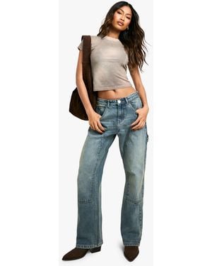Boohoo Denim Carpenter Straight Leg Jean - Blue