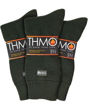 THMO 3 Pack Multipack Thick Winter Warm Socks With Comfort Top - Black