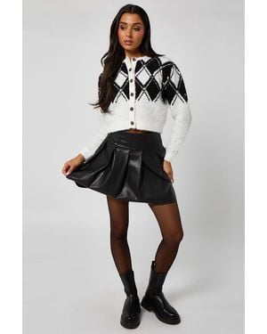 Urban Bliss Argyle Placement Cardigan - Grey