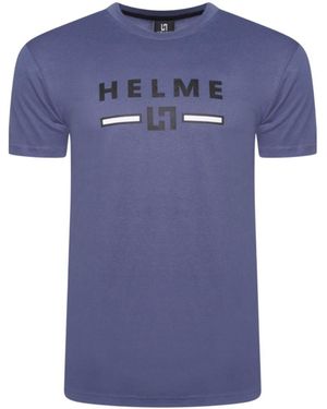 Helm Short Sleeve T-Shirt 100% Cotton Crew Neck - Blue