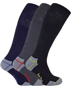 Sock Snob 3 Pairs Long Knee High Work Socks - Blue