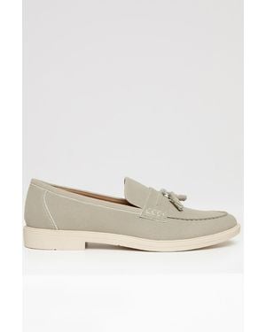 Threadbare Faux Suede Tassel Loafers - Natural