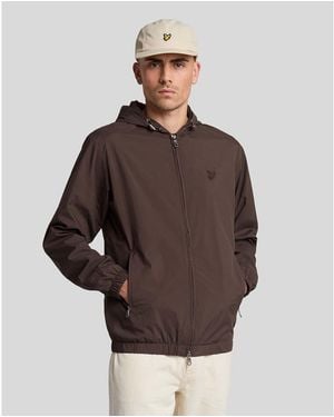 Lyle & Scott Herenjas Lyle And Scott Tonal Eagle Hooded Bomber Jacket - Bruin