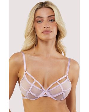Hustler Naya Mesh Wi Plunge Bra - Purple