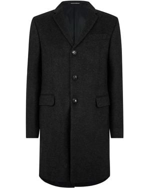 Emporio Armani Toggle Closure Structured Hood Duffle Coat - Black