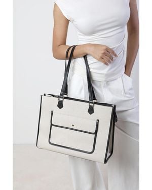 Where's That From Wheres Henley Canvas Shoulder Tote Bag - Black