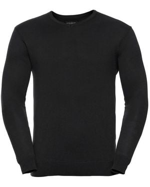 Russell Collection Cotton Acrylic V Neck Sweatshirt - Black