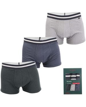 Ted Baker 3-pack Katoenen Zwembroek In Denim - Blauw