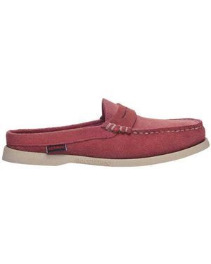Sebago Ladies Omega Suede Loafers (Rose Cupcake) - Red