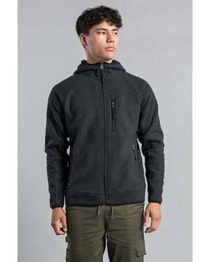 Kensington Eastside Zip-Through Hooded Fleece With Sherpa Lining - Grey