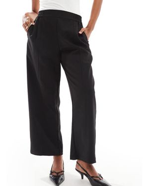 ASOS Petite Barrel Leg Pull On Tailored Trouser - Black