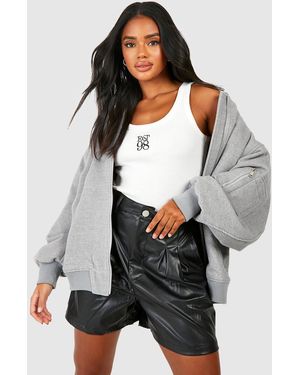 Boohoo Faux Leather High Waisted Shorts - Black