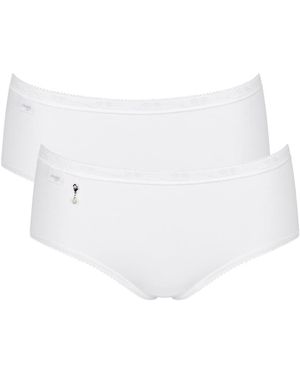 Sloggi Basic+ Midi 2 Pack Briefs - White