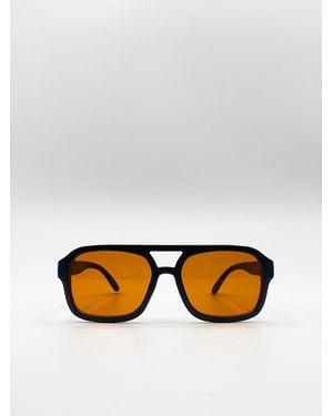 SVNX 70's Navigator Sunglasses - Orange
