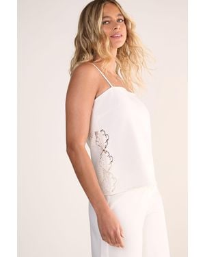 Nasty Gal Tailored Cutwork Side Strappy Top - White