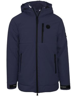 Philipp Plein Padded Small Circular Logo Branded Jacket - Blue
