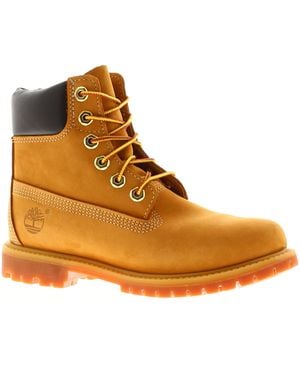 Timberland Ankle Boots Premium 6 Inch Waterproof Leather Lace Up - Brown