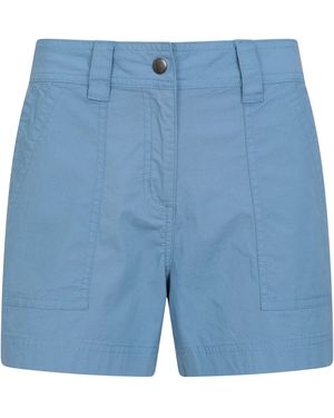Mountain Warehouse 'Coast' Shorty Shorts With Multiple Pockets Breathable Summer Bottoms Cotton - Blue
