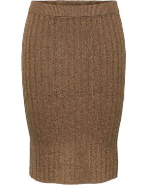 Pieces Cava Hw Skirt - Brown