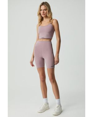 Grimelange High Waist Skinny Cycling Shorts - Purple