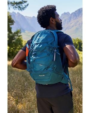 Mountain Warehouse 'Pace' Rucksack With Bottle Pocket Water Resistant Camping Backpack - Blue