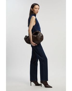Karen Millen Demin High Waist Straight Leg Jean - Blue