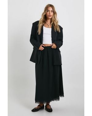 Boohoo Wrap Waist Gathered Maxi Skirt - Black