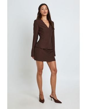 Boohoo Tall Tailored Mini Skirt - Brown