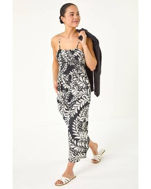 Roman Petite Shirred Bodice Jumpsuit - Black