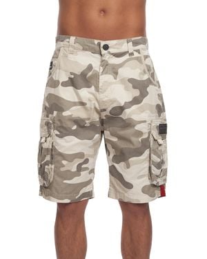 Crosshatch Watchford Camo Cargo Shorts (steen) - Naturel