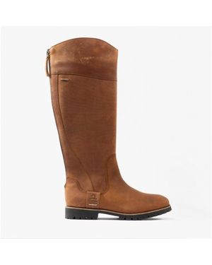 Chatham Gatcombe Leather Knee Length Waterproof Boots Walnut - Brown