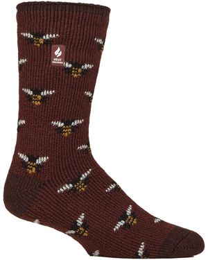 Heat Holders Jacquard Thermal Socks For Winter - Brown