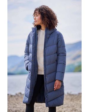 Mountain Warehouse 'Alexia' Padded Jacket With Adjustable Hood Water Resistant Coat Polyamide - Blue
